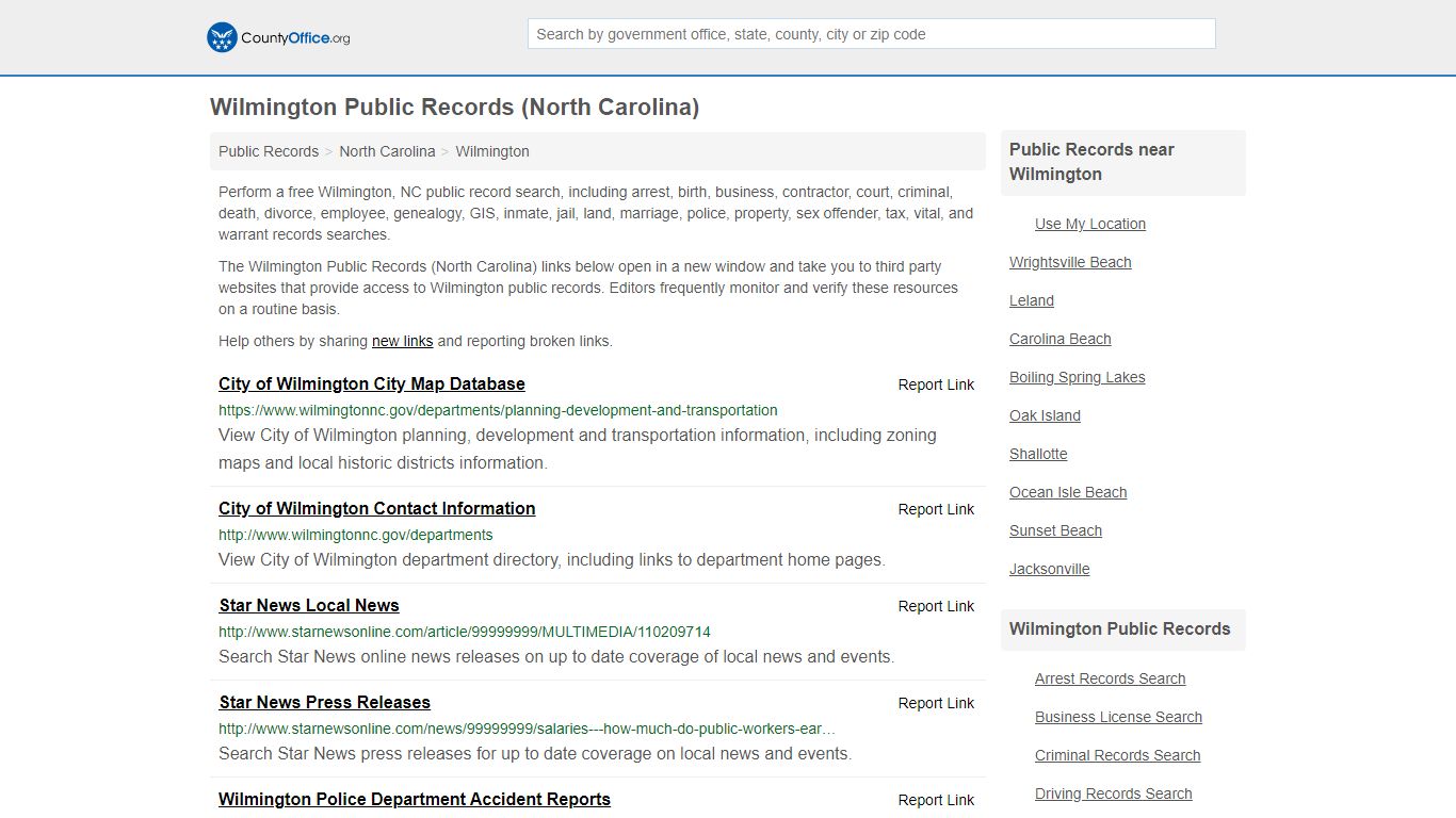 Public Records - Wilmington, NC (Business, Criminal, GIS ...