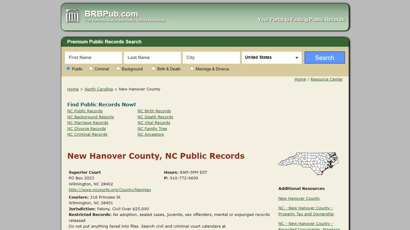 New Hanover County Public Records | Search North Carolina ...